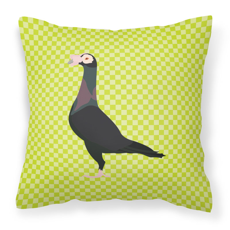 Coussin décoratif d’extérieur à vérifier english carrier, 18 po x 18 po, Vert