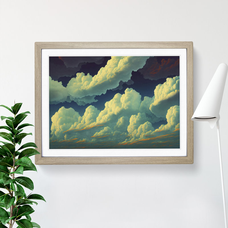 Spectacular Clouds - Framed Print, 34cm H x 46cm W, Oak Frame