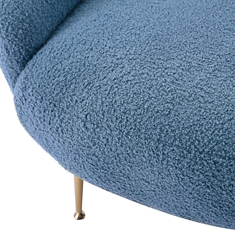 Méridienne avec repose-pieds l 30,9 po Meekah, Velours altay bleu foncé