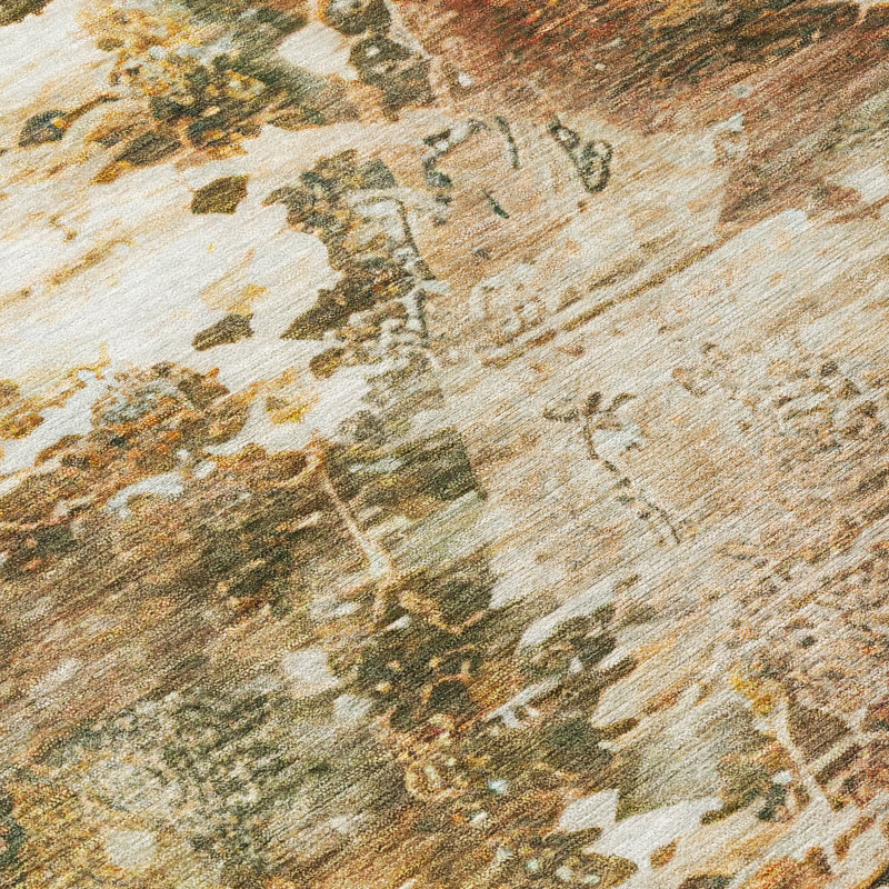 Machine Washable Indoor/Outdoor Chantille ACN2874 Abstract Rug, 2'3" x 7'6" Runner, Aloe