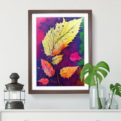 XV1022-4096X Splashed Leaves No.1 - Single Picture Frame Painting