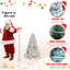 Arbre de Noël 4,5 pi avec 250 lumières UL et 24 pommes de pin naturelles, pointes en PVC enneigées, 498 pointes, structure articulée, support en métal stable, installation facile-675170797-675170798