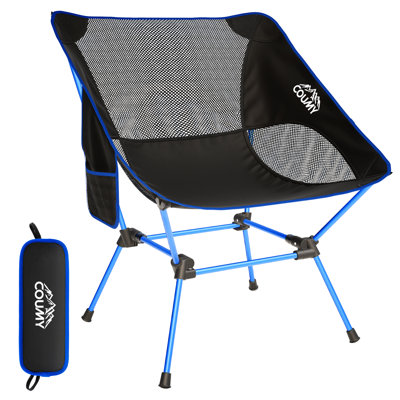 Chaise de camping portable, chaise pliante ultralégère légère de 2,4 lb, chaise de randonnée avec poches latérales pour la randonnée à l'extérieur, voyage, supporte 350 lb
