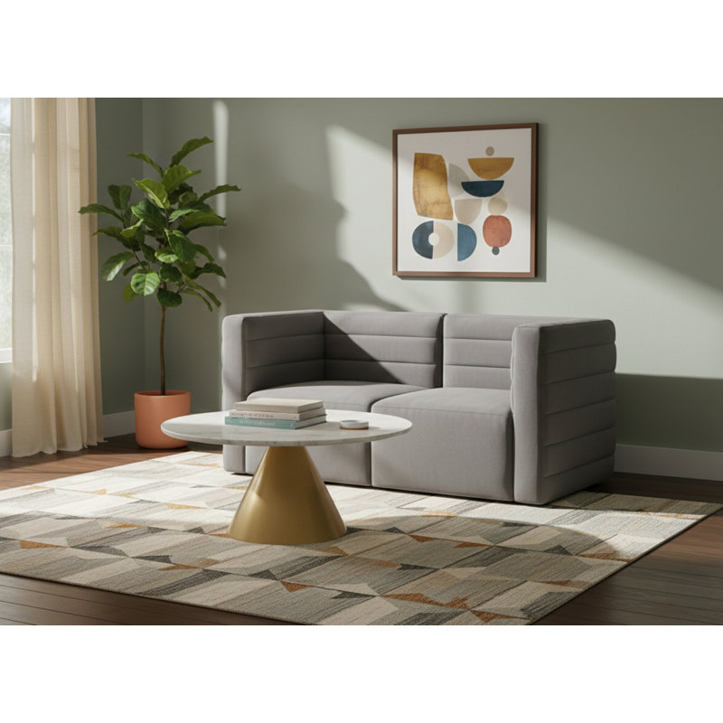 Enso 63'' Velvet Loveseat, Grey Velvet