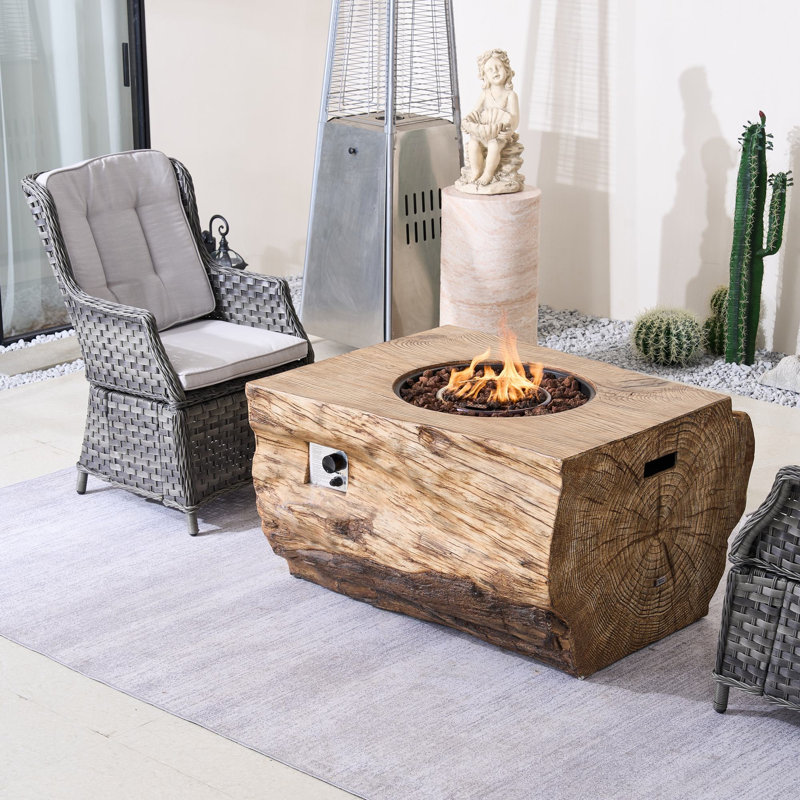 2-Person Outdoor Seating Group With Firepit, Gray White, Gray
