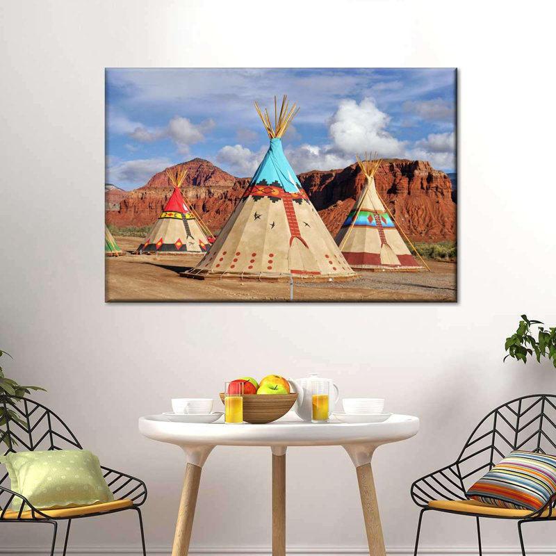 Plaines amérindiennes sur toile, H 24 po x l 36 po x P 1,25 po