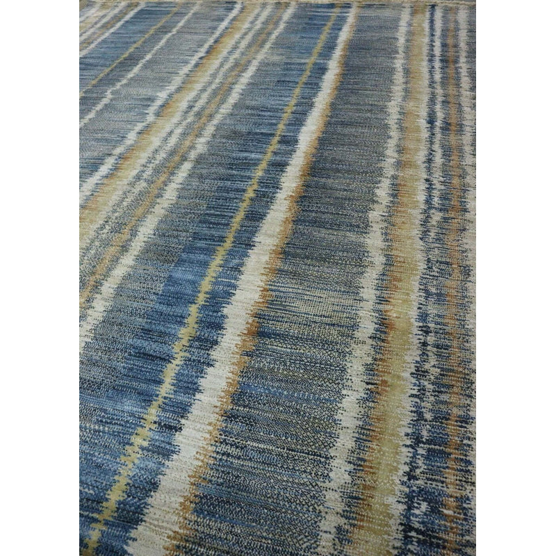 Striped Area Rug in Navy/Copper/GrayIvory, Rectangle 8' x 10'