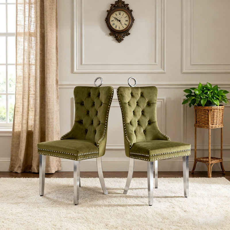 Chaise de salle à manger, Vert olive