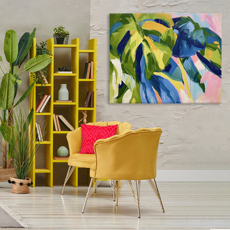 «Tropical Leaves Layered» par Ramona Murdock, H 36 po x l 48 po