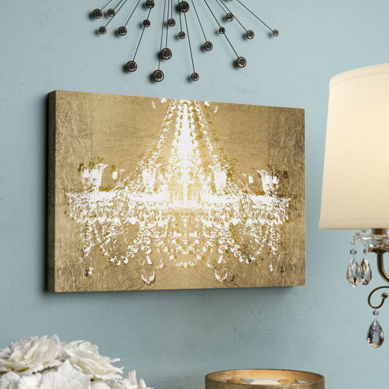 Dramatic Entrance Gold - peinture sur toile, Toile avec cadre noir, H 16 po x l 24 po