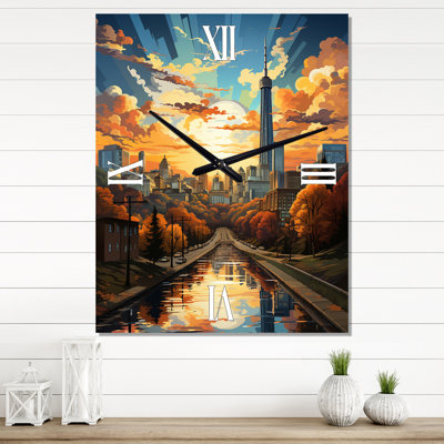 City Atlanta Popart IV - Cityscapes Very Large Wall Clocks