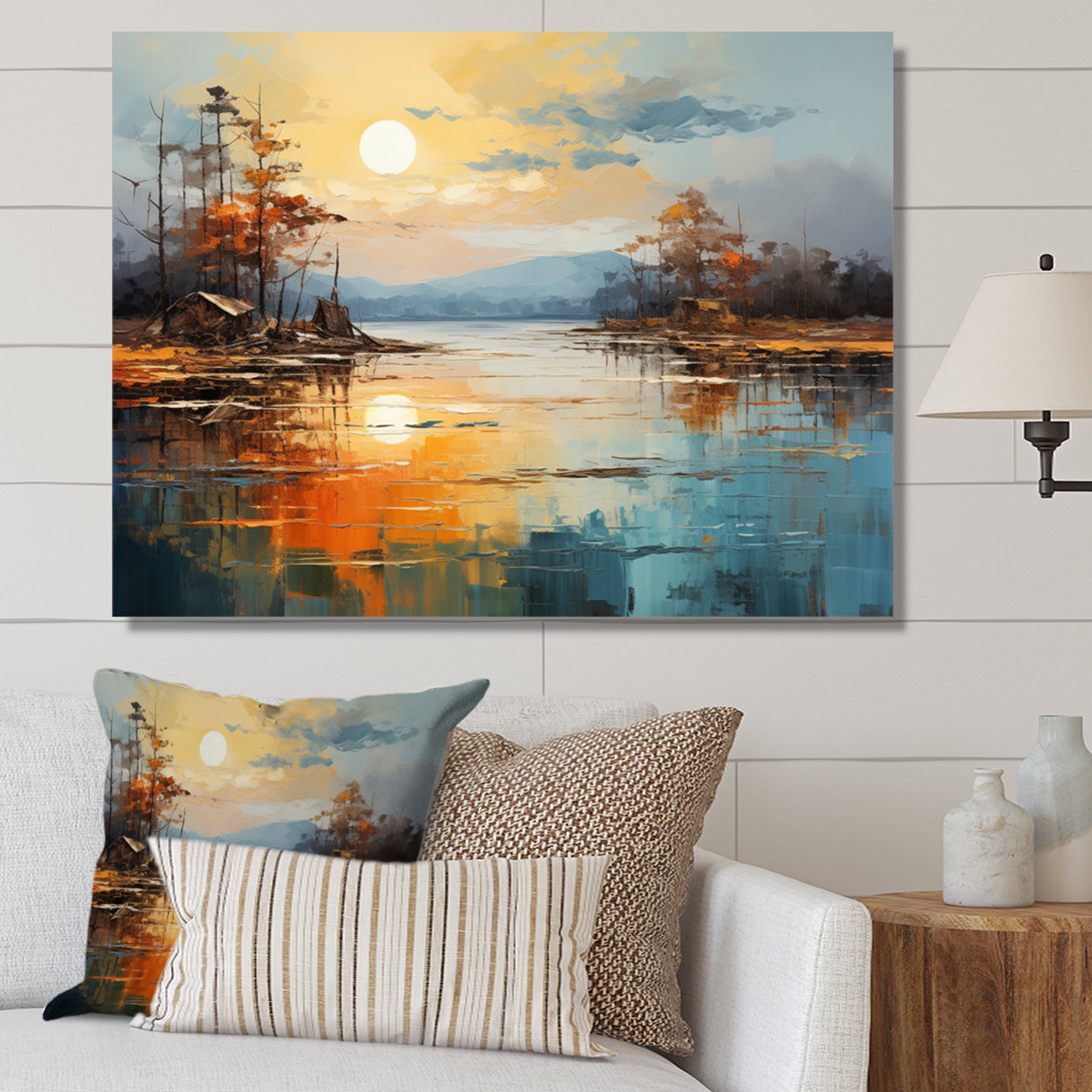 Red Barrel Studio Orange Rivers Riverside Reflection II - Modern Canvas ...