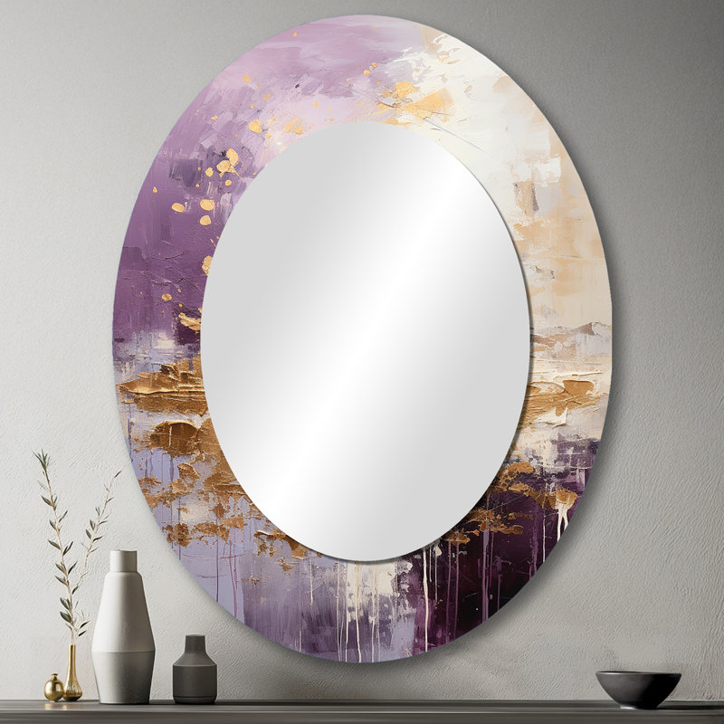 Miroir mural mauve et mauve, 43 po x 33 po