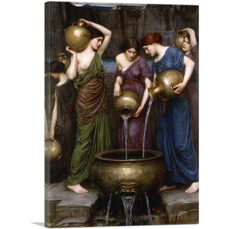«Danaides 1903» par John William Waterhouse, reproduction d'art sur toile tendue, H 18 po x l 12 po x 1,5 po