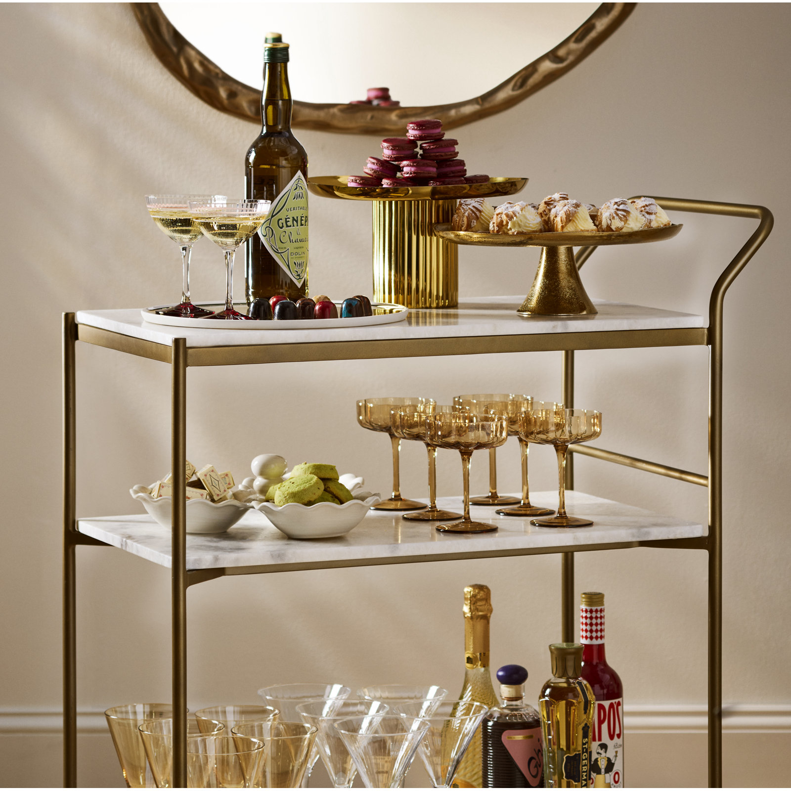 Mungle Handblown Coupe Glass, Amber