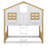 Twin-Over-Twin House-Themed Bunk Bed Complete With Roof, Window, Window Box, Door, Safety Rails, And Ladder-1782121893