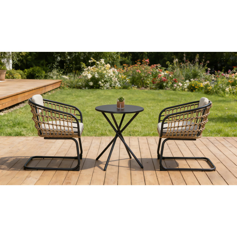 3-Piece Outdoor Wicker Bistro Set