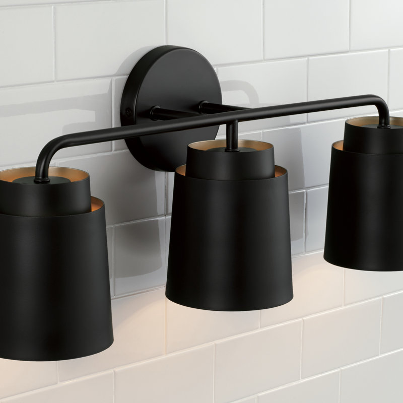 Pratt 3 - Light Dimmable Vanity Light, Matte Black
