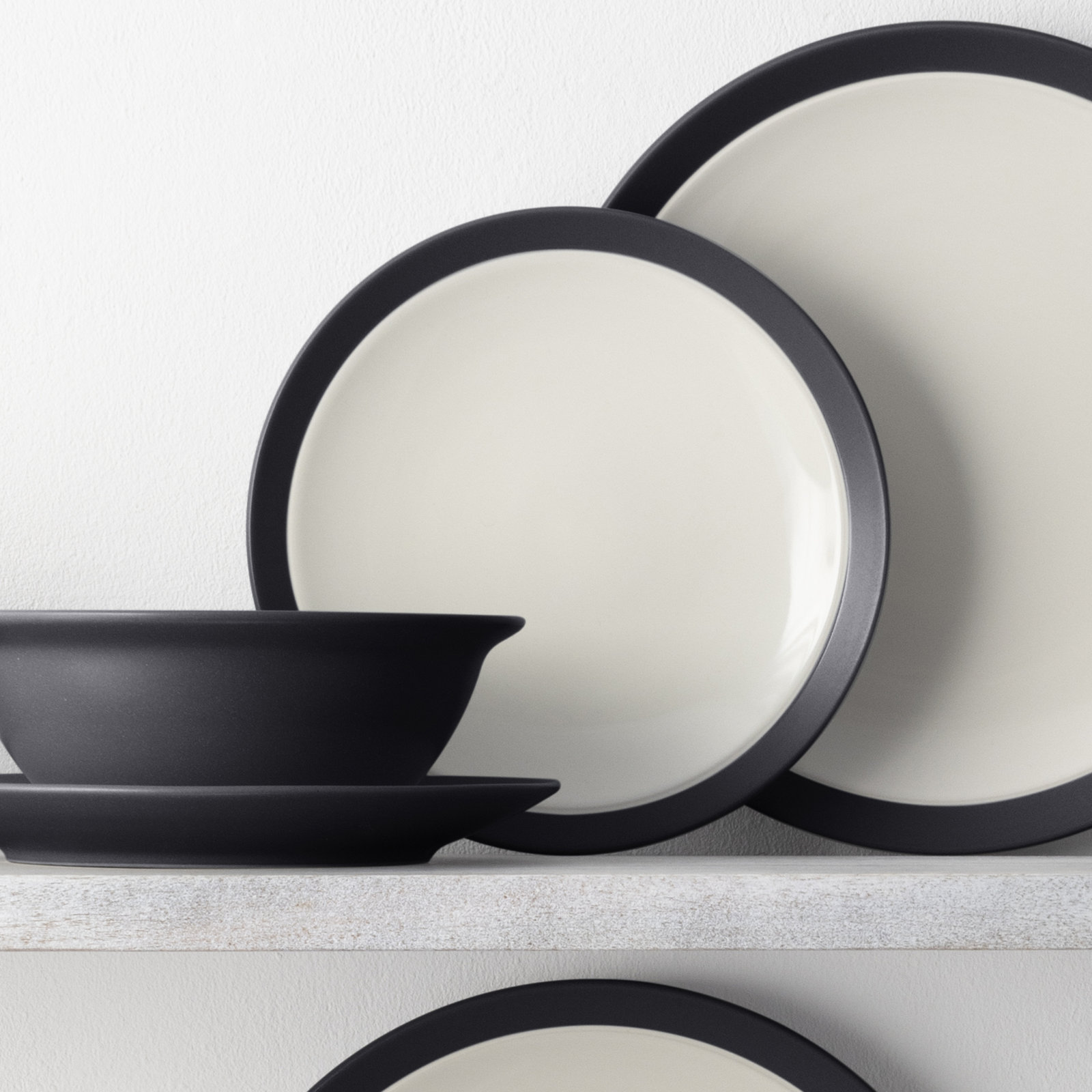 Noritake Colorwave Curve Salad Plates, 8-1/2", Graphite