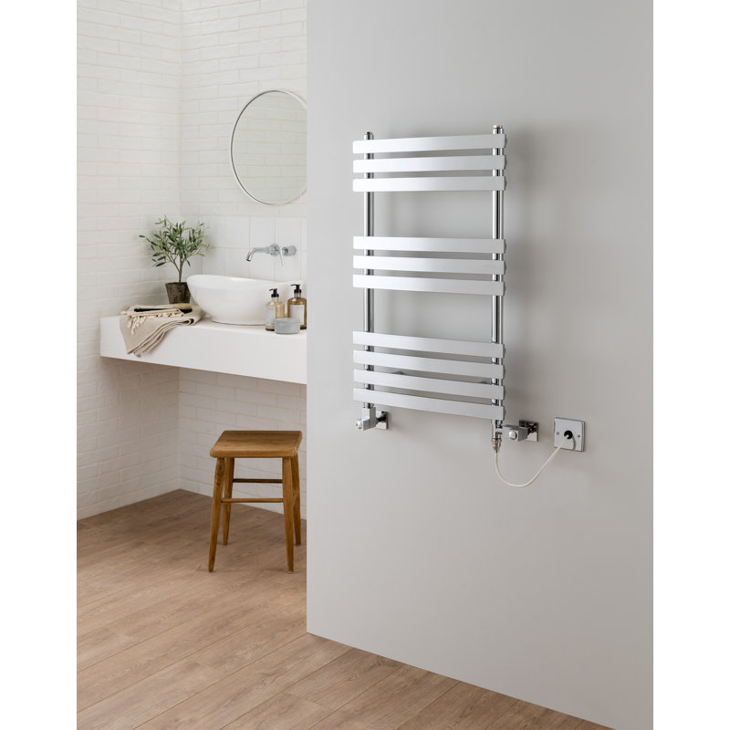 Amparo Contemporary Rail Heated Towel Rails, 82.8cm H x 50cm W x 9.5cm D