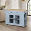 Îlot de cuisine mobile de 54 po avec porte vitrée, prise de courant et tablettes ouvertes, chariot de cuisine roulant avec porte-serviettes, support à épices et porte-couteaux, table de préparation fonctionnelle pour la cuisine, la salle à manger-2083051938
