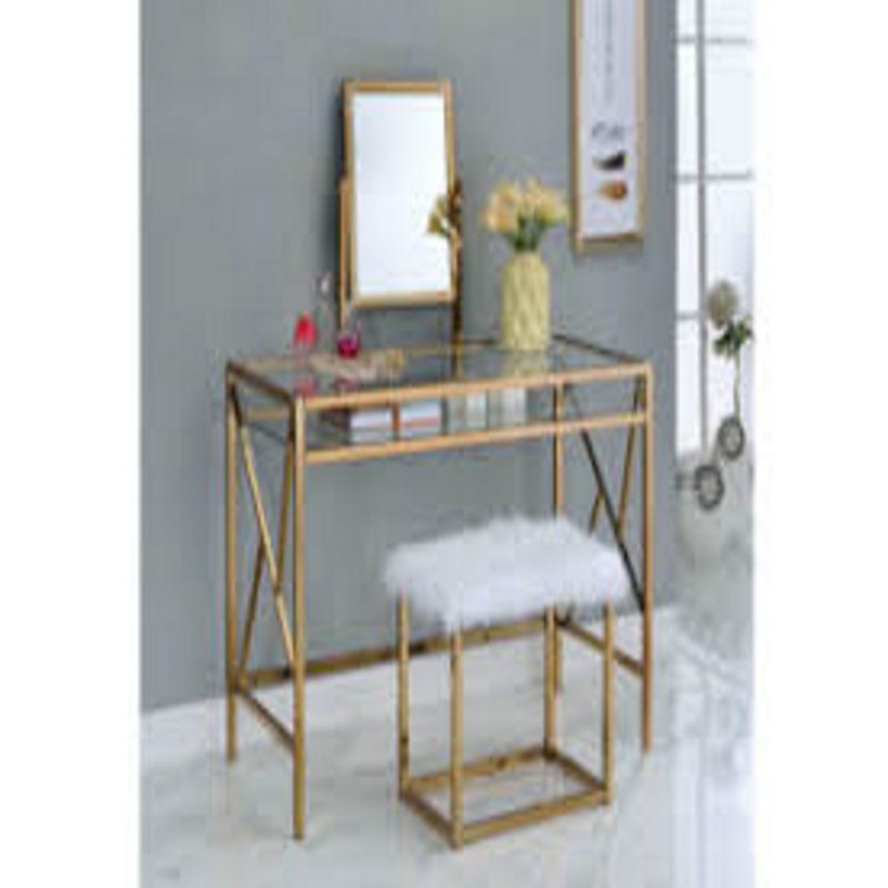 Meuble-lavabo avec miroir Ceylon, Champagne