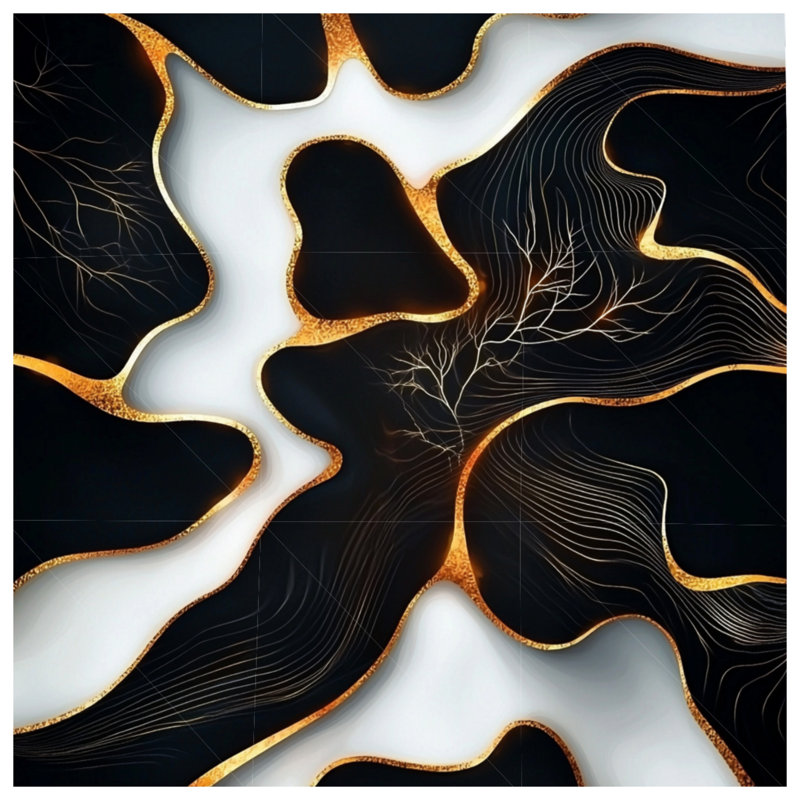Édredon abstrait moderne avec literie, Lit simple, Noir / abstrait