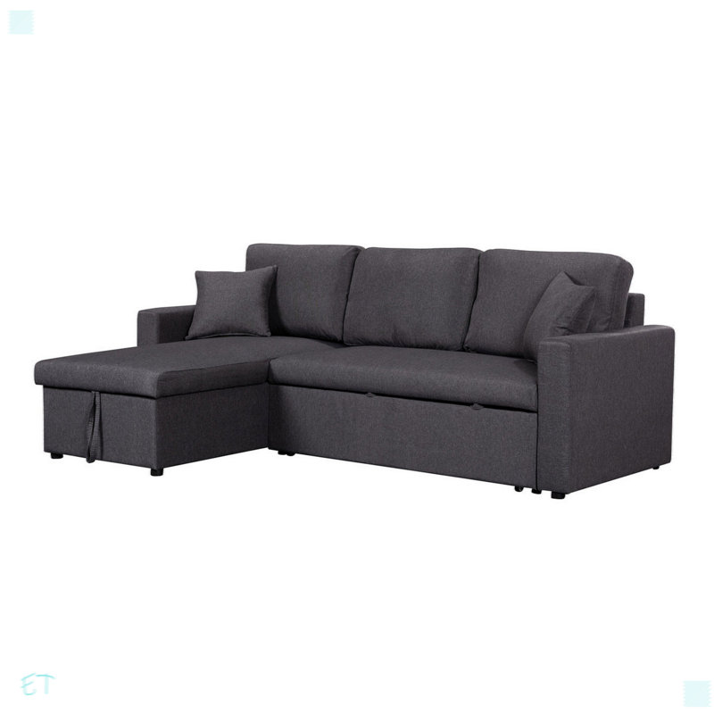 82 Inch Reversible Sleeper Sectional Sofa With Storage Chais