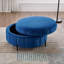 Repose-pieds l 31,5 po avec couvercle réversible, tabouret de rangement en velours avec conception capitonnée en forme de citrouille-385068247