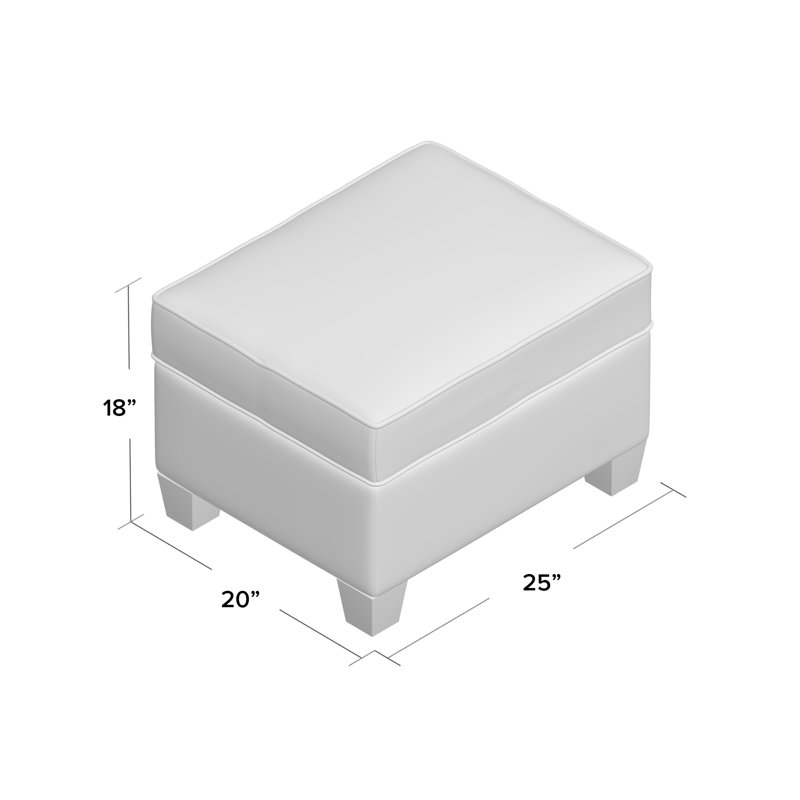 Caleigh Upholstered Ottoman, Wheat