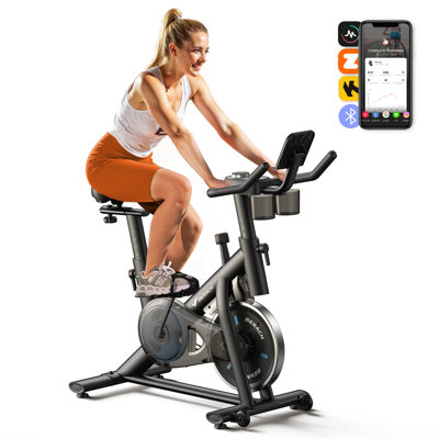 MERACH Stationary Exercise Bike, 330 lb Capacity, 35 lb Flywheel with Silent Belt Drive for Home