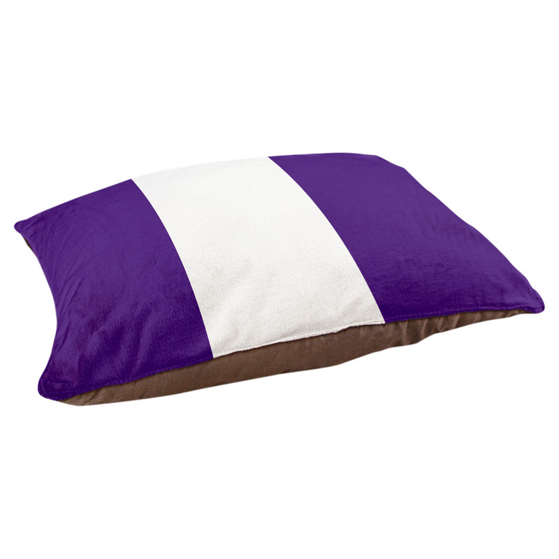 Coussin Houston, Moyen (H 9,5 po x l 28 po x P 18 po), Mauve / blanc / mauve