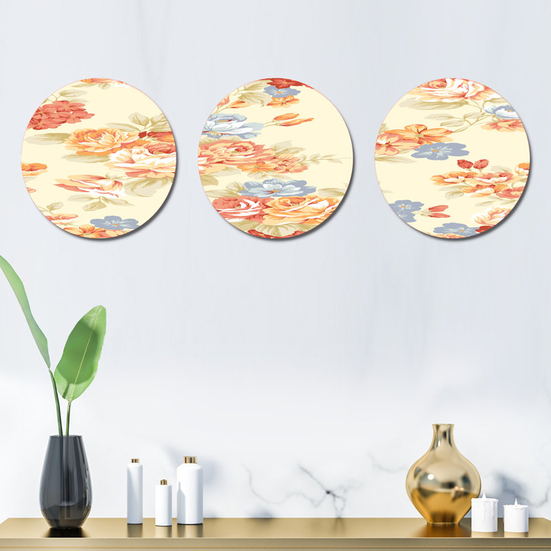 Ensemble de 3 décorations murales fleurs