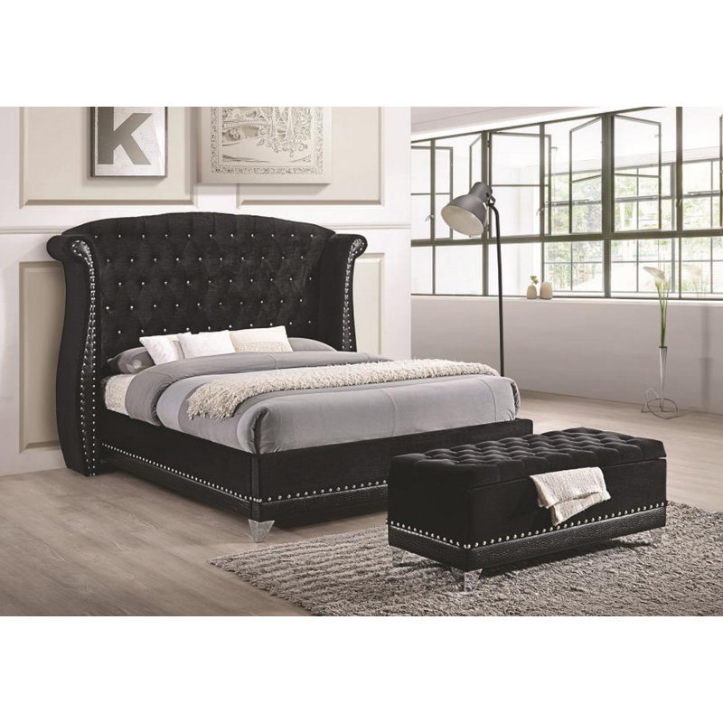 Stoddard Velvet Upholstered Storage Bench