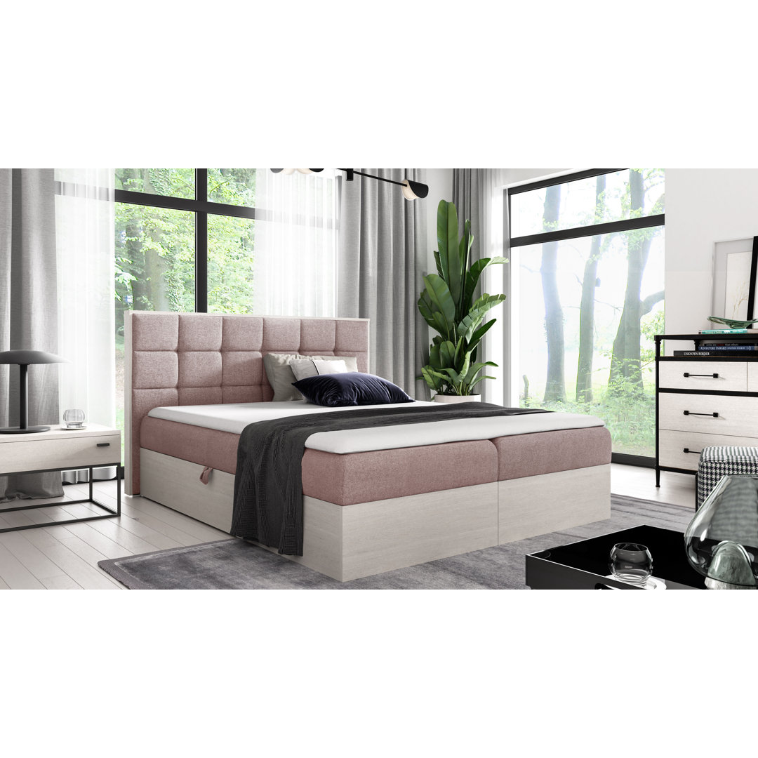 Boxspringbett Rustica 1 mit Topper und Stauraum