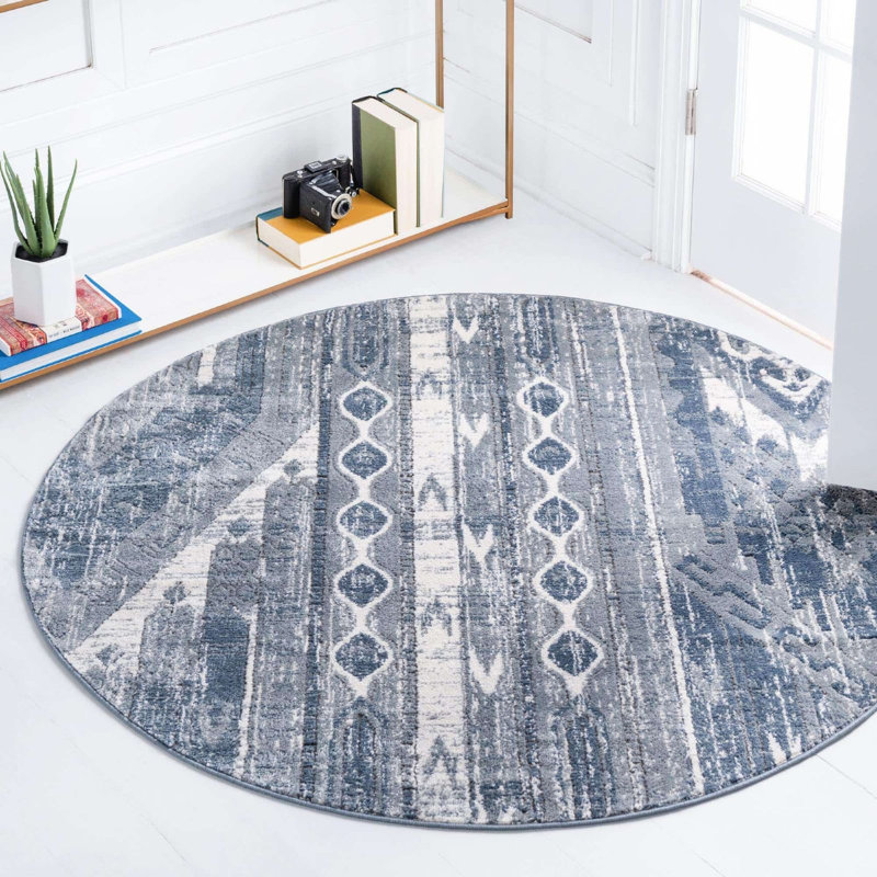 Wenden Ikat Indoor Rug, Round 7'