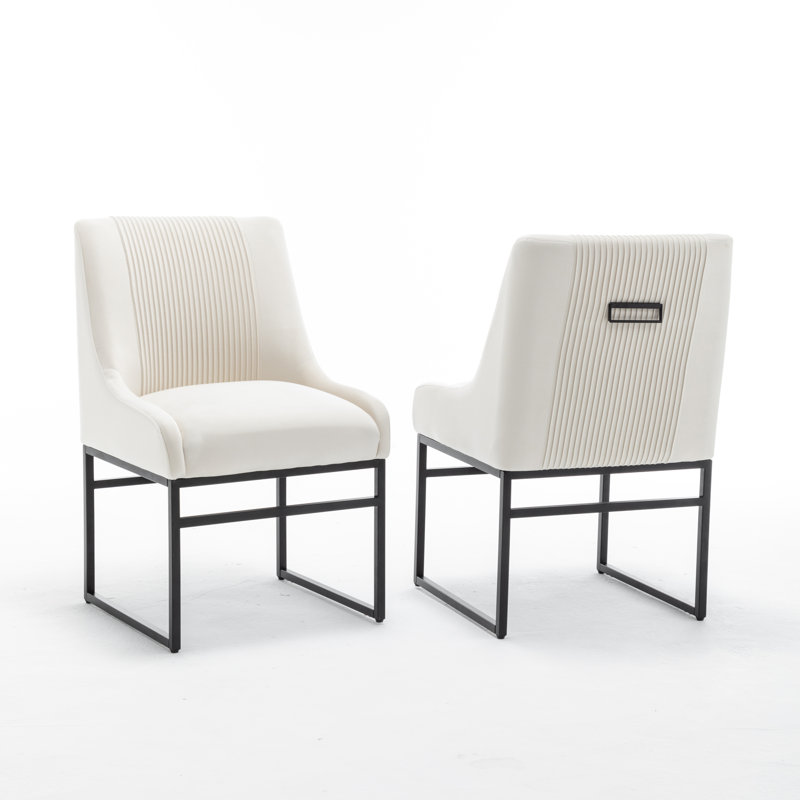 Chaise d'appoint en velours Seymore, Beige