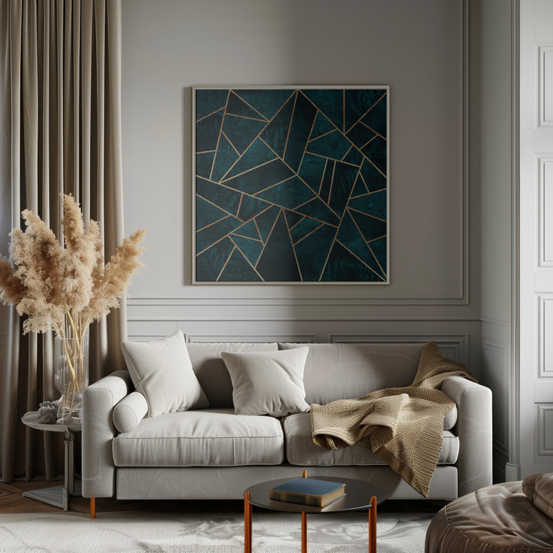 Deep Teal Stone by Elisabeth Fredriksson - Wrapped Canvas Print, 50.8cm H x 50.8cm W