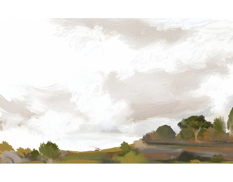 Calm Impressionist Landscape by Josie George — Landscape Wall Art, 36 × 24, Framed Canvas, Black
