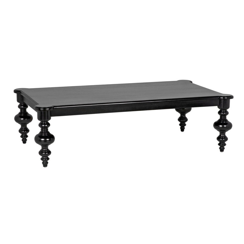 Graff Solid Wood Coffee Table, Hand Rubbed Black