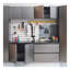 Armoire de garage murale de série Nova, gris métallique, avec portes et tiroirs à fermeture amortie