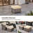 Harbin Wicker Rattan 7 - Person Outdoor Seating Group With Fire Pit Table, Armchairs And Ottomans-957628285