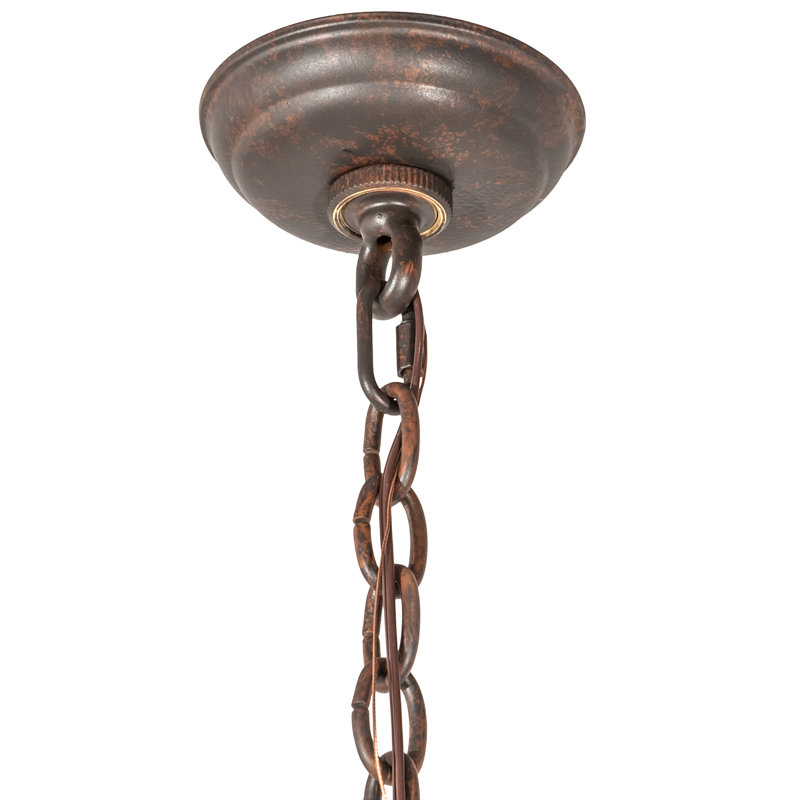 Cajun Spice Brown Drum Pendant with Beige Glass