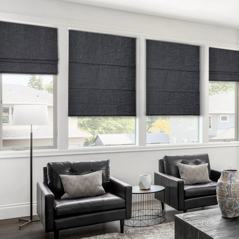 Blackout Roman Shade, 29" W x 72" L, Pebble