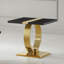 Table de bout luxueuse 1 pièce, base en forme de O, meubles de salon en acier inoxydable noir et doré
