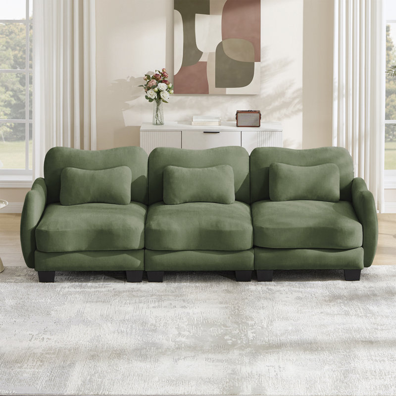 Canapé Modern Modern Curve, Green Chenille