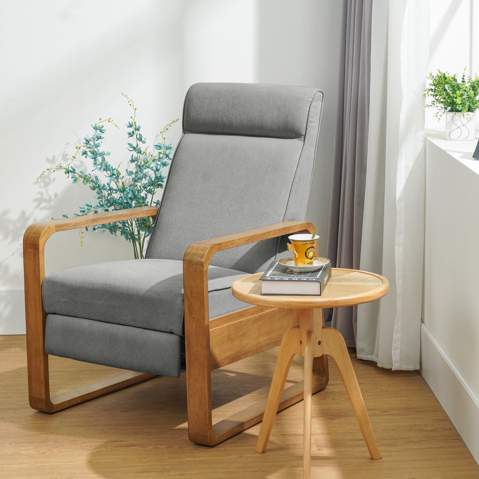 Jillette Upholstered Recliner, Gray
