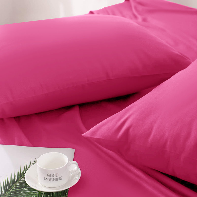 Jaramiah Super Soft Plain Microfiber PillowCase, Pink
