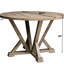 Table moderne, ronde 45,7 po, bois d'hévéa massif, finition rustique antique, patiné, table de salle à manger ronde brun grisâtre de 45,7 po, conception en bois, brun, pour 4 personnes