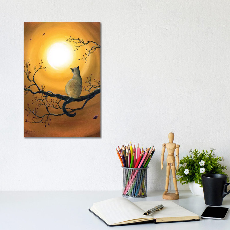 Siamese Cat In Autumn Glow by Laura Iverson - Wrapped Canvas Print, 20.32 cm H x 30.48 cm W